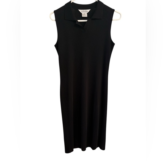 Misook Dresses & Skirts - Dress - MISOOK - Fine Stretch Knit Straight Black Dress with collar. Size XS